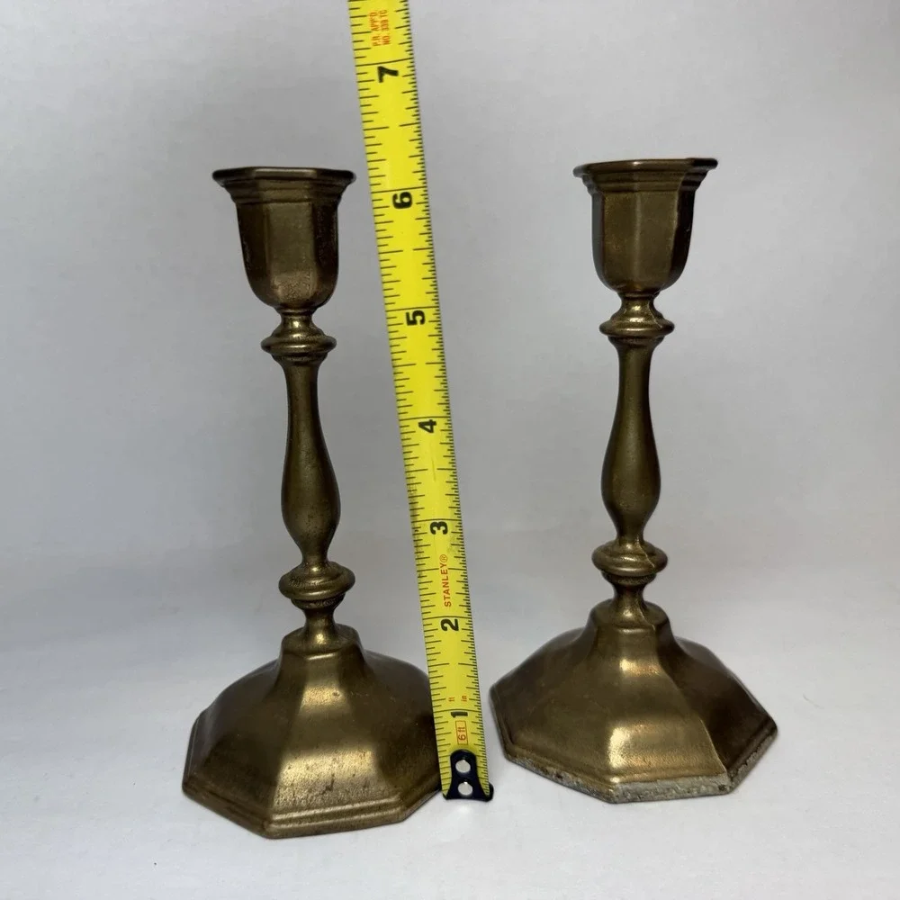 Vintage Brass Candlestick Holders 6.25